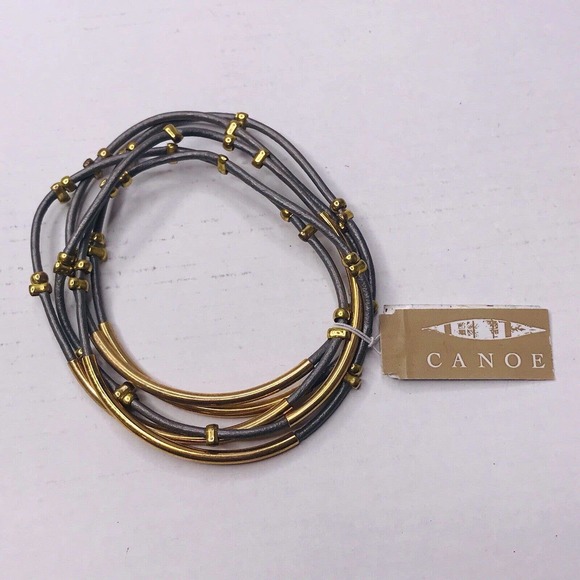 Canoe Jewelry Canoe Brand Bracelet Grey Gold Studs Set Of 5